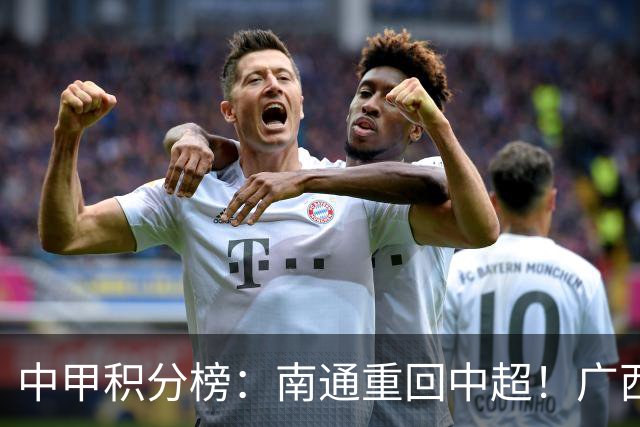 中甲积分榜：南通重回中超！广西冲超失败，“广东双熊”提前降级